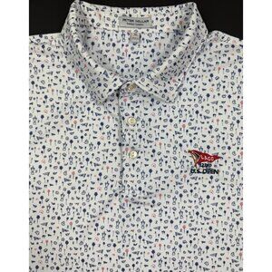 Peter Millar Mens Polo Shirt LACC 123rd US Open Golf Print Pattern Sz XL